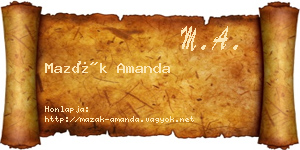 Mazák Amanda névjegykártya